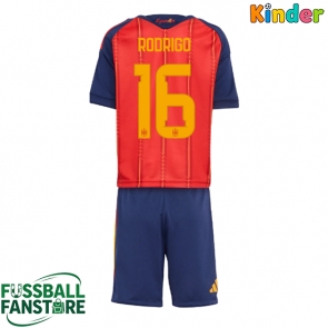 Spanien Rodri Hernandez #16 Replik Heimtrikot Kinder WM 2026 Kurzarm (+ Kurze Hosen)